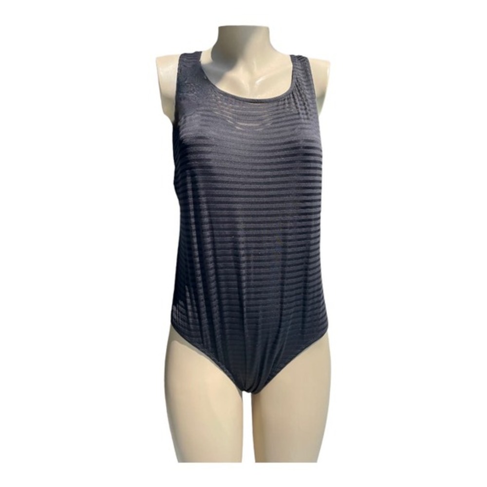 Catalina Mesh Layered One Piece Swimsuit Size 1X (16W) Black